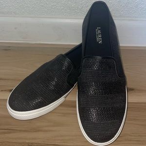 (2/$40) Black Woven Slip-On Sneaker NEW sz 11